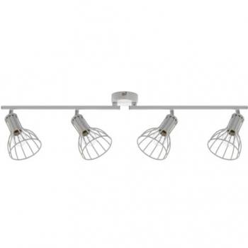 Lámpara de Techo Megan, Metal Cromo y Blanco, 105x10x21 cm
