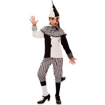 Disfraz Infantil Arlequina Blanca y Negra para Niña Talla 5-6 Eurocarnavales 706729-T01