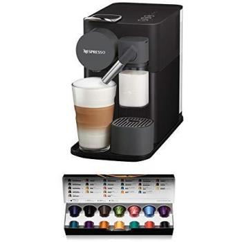 De'Longhi Nespresso Lattissima One EN500B - Cafetera monodosis de cápsulas con depósito de leche compacto, 19 bares, apagado automático, color negro, Incluye pack de bienvenida con 14 cápsulas