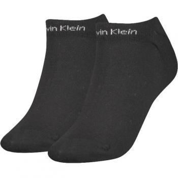 Calcetines Calvin Klein Sneaker Gripper para mujer, 2 pares, color negro, con diseño de pequeño logo