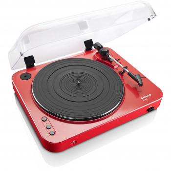 Tocadiscos Lenco L-85 RD con MP3 y USB, Color Rojo