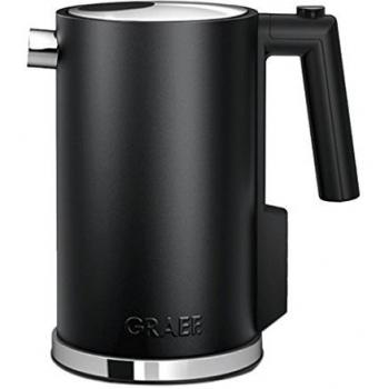Hervidor eléctrico Graef WK902 de acero inoxidable, 1.2 litros, 2015 W, con control de temperatura y acabado en negro mate