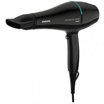 Philips Thermoprotect - Secador de Pelo Profesional, motor AC, cuidado iónico, boquilla 9 mm y 6 velocidades, temperatura ThermoProtect, 2100 W, negro y turquesa, BHD272/00