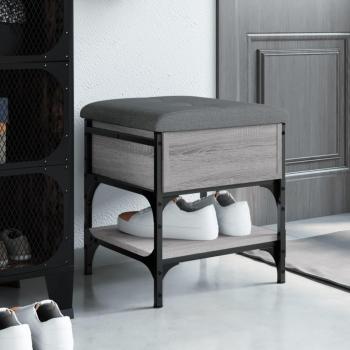Zapatero gris Sonoma 42X42x45 cm madera multicapa