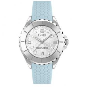 Philipp Plein Rock Couture Women's Quartz Watch 38mm Blue Silicone 5ATM