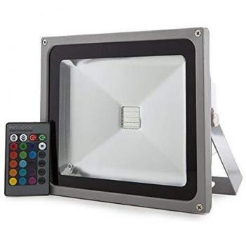 Greenice | Foco Proyector LED IP65 30W RGB Mando a Distancia | RGB