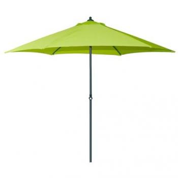 Sombrilla de jardín redonda de aluminio 270 cm con manopla de ajuste verde claro