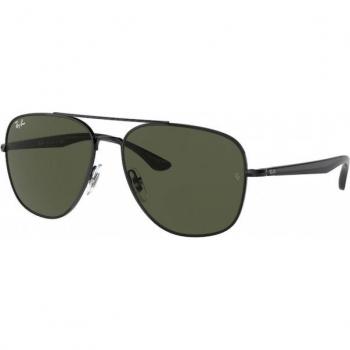 Ray-Ban RB3683 002/31 Black/Green Unisex Square Sunglasses