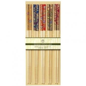 [Palillos comestibles ?ptimas hechas en Jap?n para los visitantes] Yuzen bamb? 5 Zen estableci? 22.5cm 25070 cute