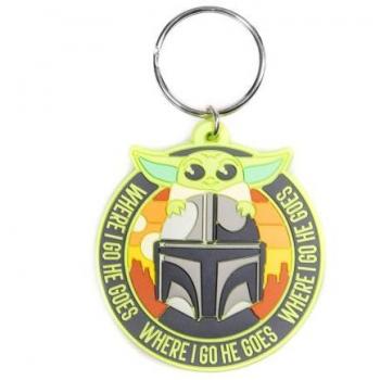 Llavero de Caucho The Mandalorian: Where I Go, He Goes - Star Wars
