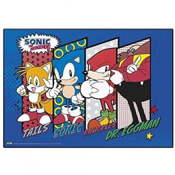Grupo Erik Vade Sonic The Hedgehog -Tapete escritorio/Vade escolar multifuncional, Protector escritorio - Producto con licencia oficial