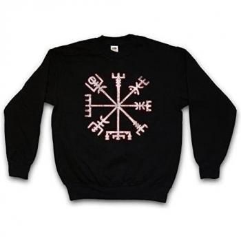 Urban Backwoods Vegvisir Viking Compass Sudadera para Hombre Sweatshirt Pullover Negro Talla 3XL