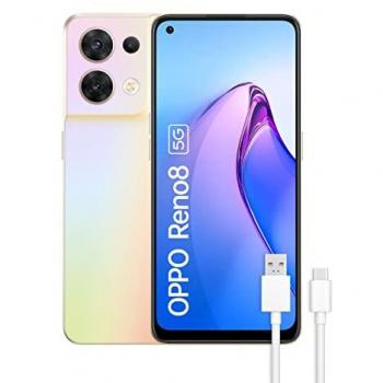 Smartphone Oppo Reno 8 Dorado 256 GB, 6,43, 8 GB RAM, Cámara Cuádruple 50+8+2+32 MP, Batería 4500mAh, Carga Ráp