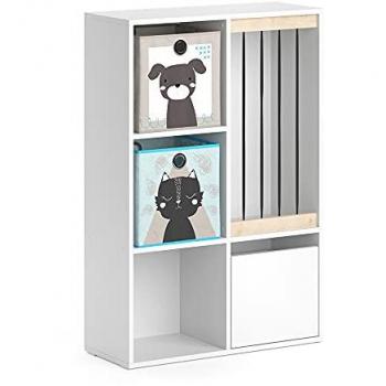 Estantería Infantil Luigi, Blanca, 72 x 107.8 cm con 2 Cajas Plegables