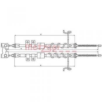 Cable de Freno de Mano Metzger 10.5334 para Ford Tourneo Transit y Connect Mk1, Izquierdo y Derecho