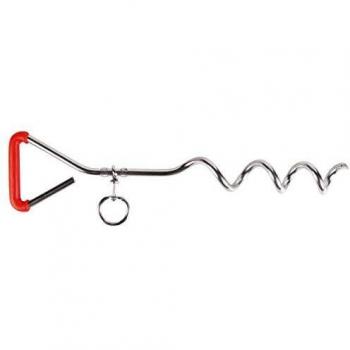 Anclaje Espiral de Suelo con Anilla para Sujeción, Zincado, 40cm Diámetro 9mm