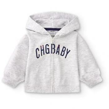 Sudadera de Bebé con Capucha y Cierre de Cremallera Charanga Gris, Mensaje Frontal, Talla 18-24 meses