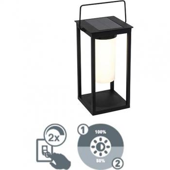Lámpara de mesa moderna negra LED solar con regulador - DENLU