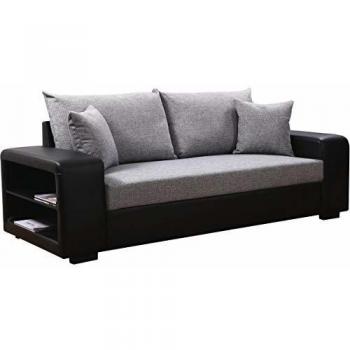 habitatetjardin Sofá Allen S - 3 plazas - Negro/Gris
