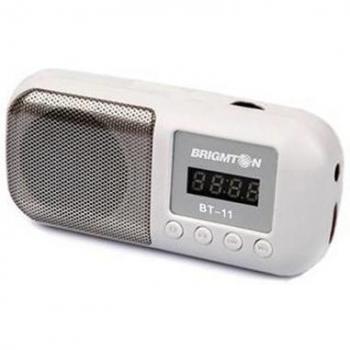 Brigmton BT11B - Radio digital y altavoz multimedia, 3 W, color blanco