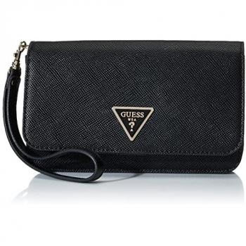Guess Laurel Black Eco-Leather Compact Phone Holder