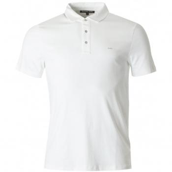 Michael Kors Men's Classic Cotton Polo Shirt with Embroidered Logo - White, Size S