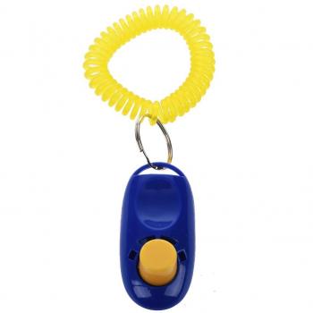 SODIAL(R) Clic de entrenamiento para perrito perro mascota con correa de muneca (azul)