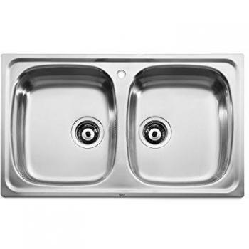 Roca A870220801 Fregadero 2 Cubetas, J-1080, Acero INOX