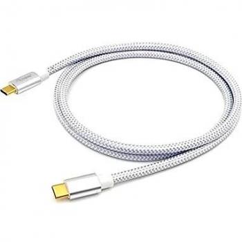 Cable Equip USB-C 3.2 Gen 1 Macho a Macho de 1 Metro con Transferencia de Datos de 10Gbps y Potencia de Carga de 5A hasta 100W Blanco