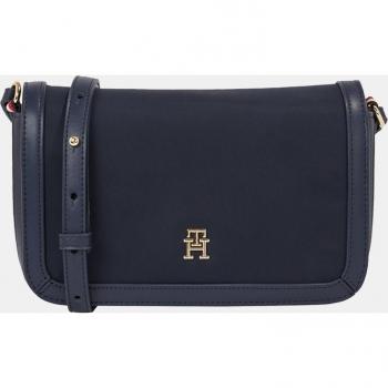 Tommy Hilfiger - Bandolera pequeña en azul marino con solapa y asa ajustable