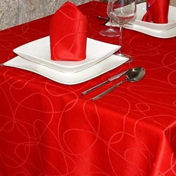 Lineas - Mantel de Mesa, Tratamiento Antimanchas, Tallas Grandes, Color Rojo -, Rojo, 59 x 157