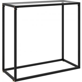 vidaXL Console Table Transparent 80x35x75 cm Tempered Glass