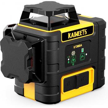 Nivel láser autonivelante KAIWEETS KT360A, 3 x 360, nivel láser 3D para colgar cuadros, láser de líneas horizontales y verticales