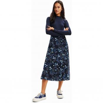 Desigual - Vestido midi combinado flores