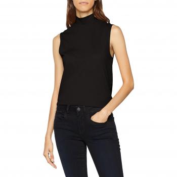 G-STAR RAW Deline Slim Funnel T Wmn S/Less, Camiseta sin Mangas para Mujer, Negro