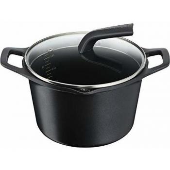 Tefal Aroma - Olla de 22 cm aluminio fundido y tapa, antiadherente revestimiento de titanio, con picos vertedores, apta para todo tipo de fuegos incluso inducción