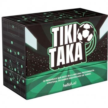Juego de cartas Tiki Taka Hellofun - Juego de estrategia y habilidad, para 2 a 6 jugadores, recomendado para mayores de 8 años, incluye cartas ilustradas con temática futbolística, fomenta la interacción familiar y entre amigos