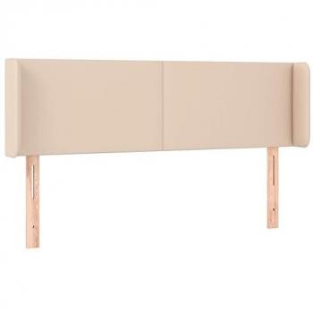 Cabecero de Cama con Orejas en Similpelle Color Capuchino 147x16x78/88 cm