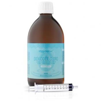 Dióxido de Cloro DIOXNATUR® 3000 ppm 500ml en Botella de Vidrio Ámbar con Jeringuilla Incluida