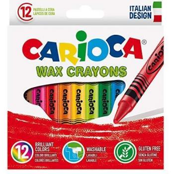 Carioca Wax Crayons - 12 Count Pack
