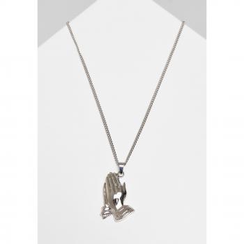 Urban Classics Pray Hands Necklace - Silver Color Unisex