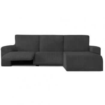 Funda para chaise longue de brazo corto derecho Eysa JAZ Gris oscuro 120 x 120 x 360 cm