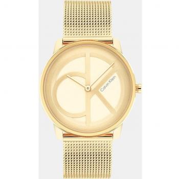Calvin Klein Iconic 25200034 Reloj Analógico para Hombre de Malla de Acero Dorado