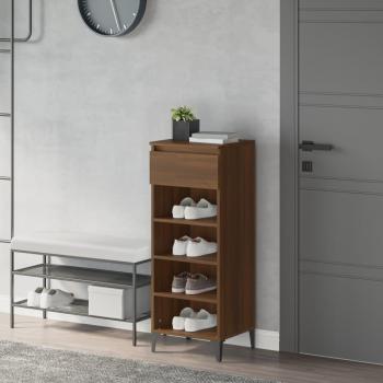 Zapatero de madera multicapa marrón roble 40x36x105 cm