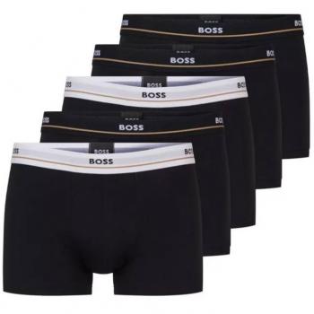 Pack de 5 Boxers Trunk Essentials BOSS para Hombre, Color Negro, Talla S