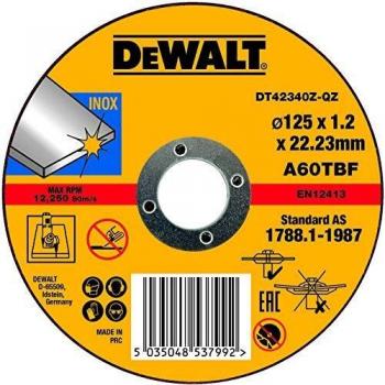 Dewalt - Disco abrasivo para cortar acero inoxidable plano 125x1x22,2 mm
