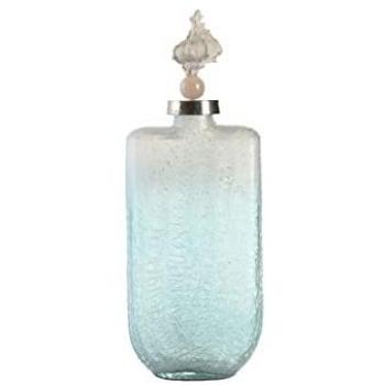 Jarrón DKD Home Decor Azul Aluminio Cristal Concha Mediterráneo 9 x 17 x 43 cm