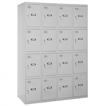 Taquilla Metálica Simonlocker Profesional 4 Módulos 16 Puertas con Llave, 1800x1200x500 mm, Color Gris