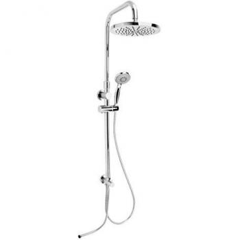 Columna de Ducha Papete Cromada con Ducha de 3 Chorros, Ø 25cm, Altura Ajustable 70-110 cm
