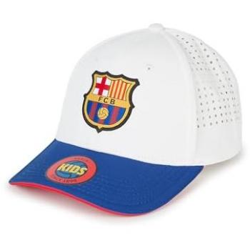 Gorra Oficial FC Barcelona Transpirable Blanco y Azul para Niños Unisex